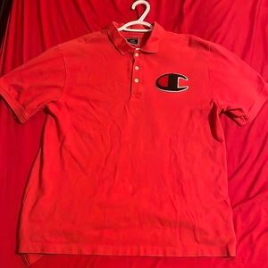 Red Champion Polo Tee- Large